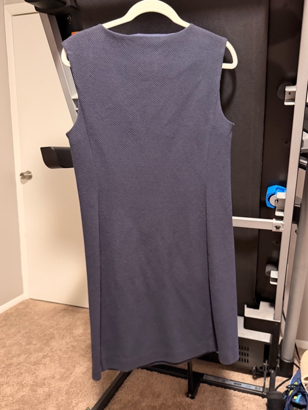 Tory Burch Navy Sleeveless Shift Dress with Gold Buttons - Picture 7 of 9